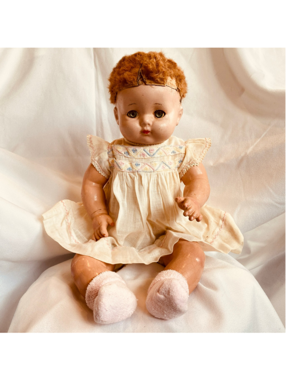 Vintage 1939 Effanbee Sweetie Pie Doll 18" Composition Baby Doll Flirty Eyes